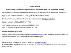 Achizitie servicii consultanta pentru cercetare industriala